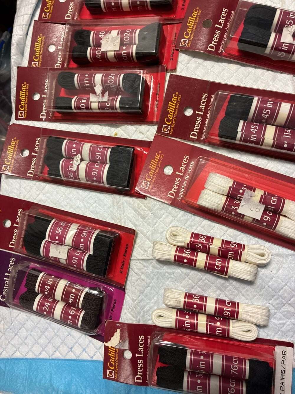 Cadillac Assorted Dress Laces and Casual Laces Lot (Multiple Lengths/Colors)